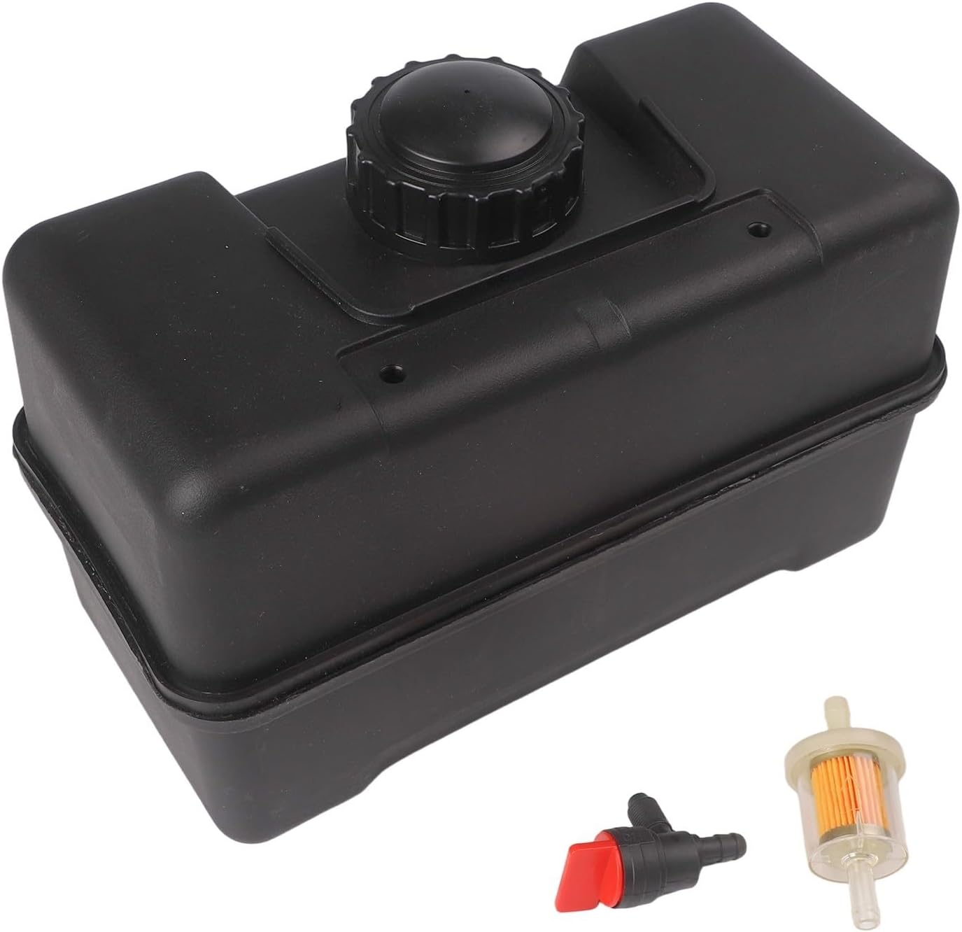 Plastic Fuel Tank with Shut-Off Valve Fuel Cap for Lawn Garden Equipment Engines 4-Quart Capacity Remote Mount Compatible Replacement for OEM 691993