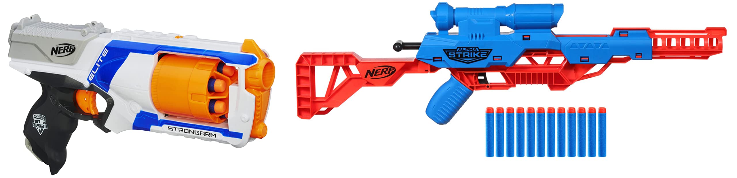 Nerf N Strike Elite Strongarm Toy Blaster with Rotating Barrel,Slam Fire,and 6 Official Nerf Elite Darts&Nerf Alpha Strike Wolf Lr-1 Blaster with Targeting Scope, Assorted (B0B9L2CHSH) Amazon Price History, Amazon Price Tracker