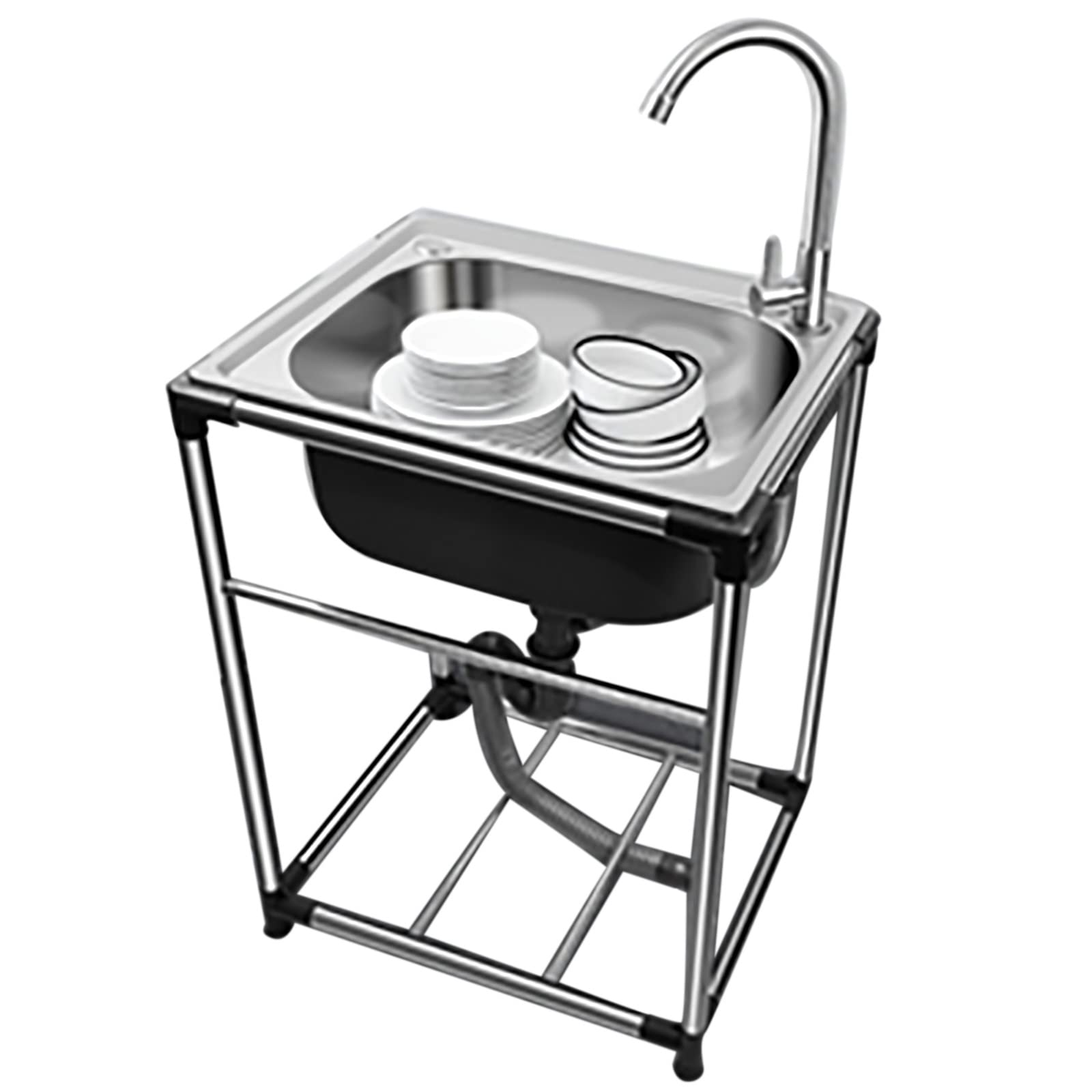 Évier utilitaire en inox compact 42 cm pour régler les problèmes de lavage dans un garage