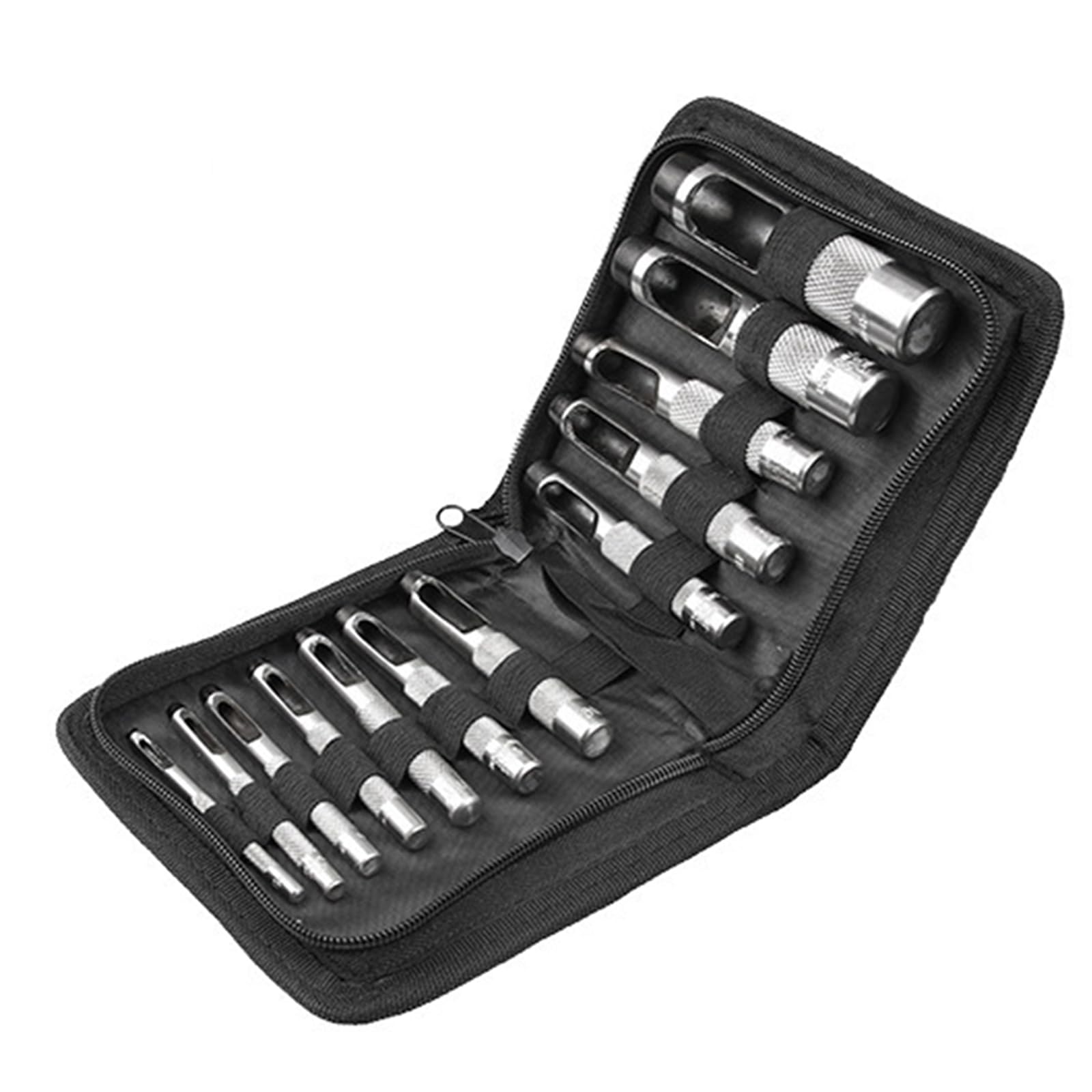 Buxuaaaa 12/15 Pcs Leather Working Hollow Hole Punched Set Leather Craft Working Tool Hole Punched Set 3mm-25mm