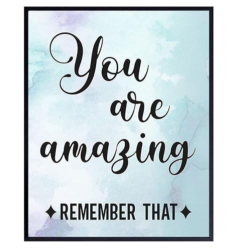 You Are Amazing Typography - Unframed Watercolor Wall Art Print - Makes a Great Gift for Teachers - Chic Home Decor - Inspirational and Motivational