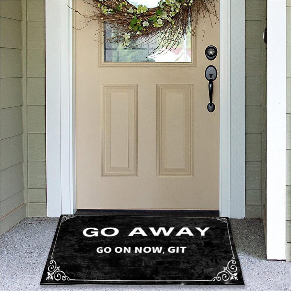 30x17 Inch Go Away Door Mat Go Away Front Door Mat Outdoor Welcome Mat Go Away Welcome Mat Outdoor Funny Door Mat