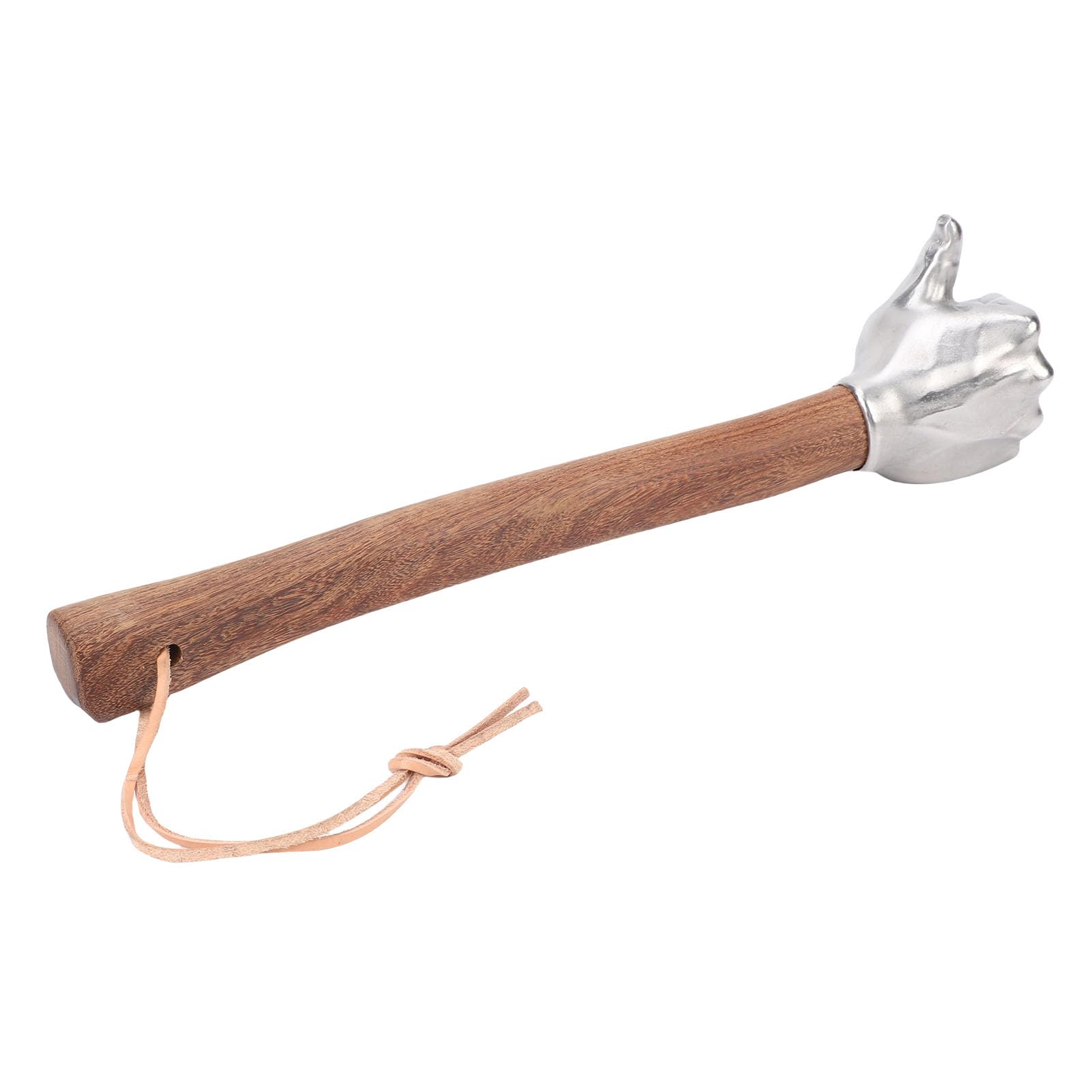 Martello a mano Manico in legno Testa in acciaio inossidabile Martello multifunzionale per edilizia Giardinaggio Uso domestico Strumento portatile durevole con impugnatura (Testa del pollice)