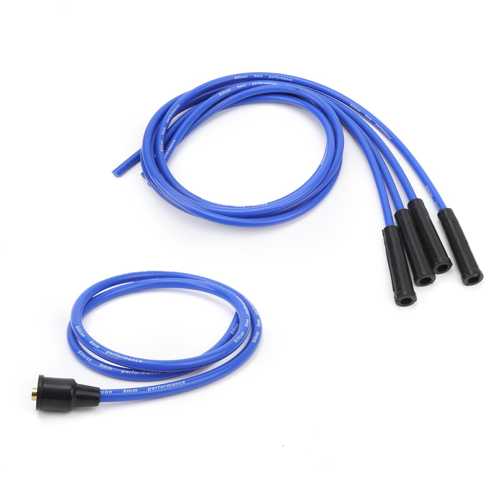Filo per Candela, Accensione a Filo per Candela 8 Mm, Set di Cavi per Candela in Silicone Metallico Ad Alte Prestazioni di Ricambio per Auto D'epoca a 4 Cilindri (blu)