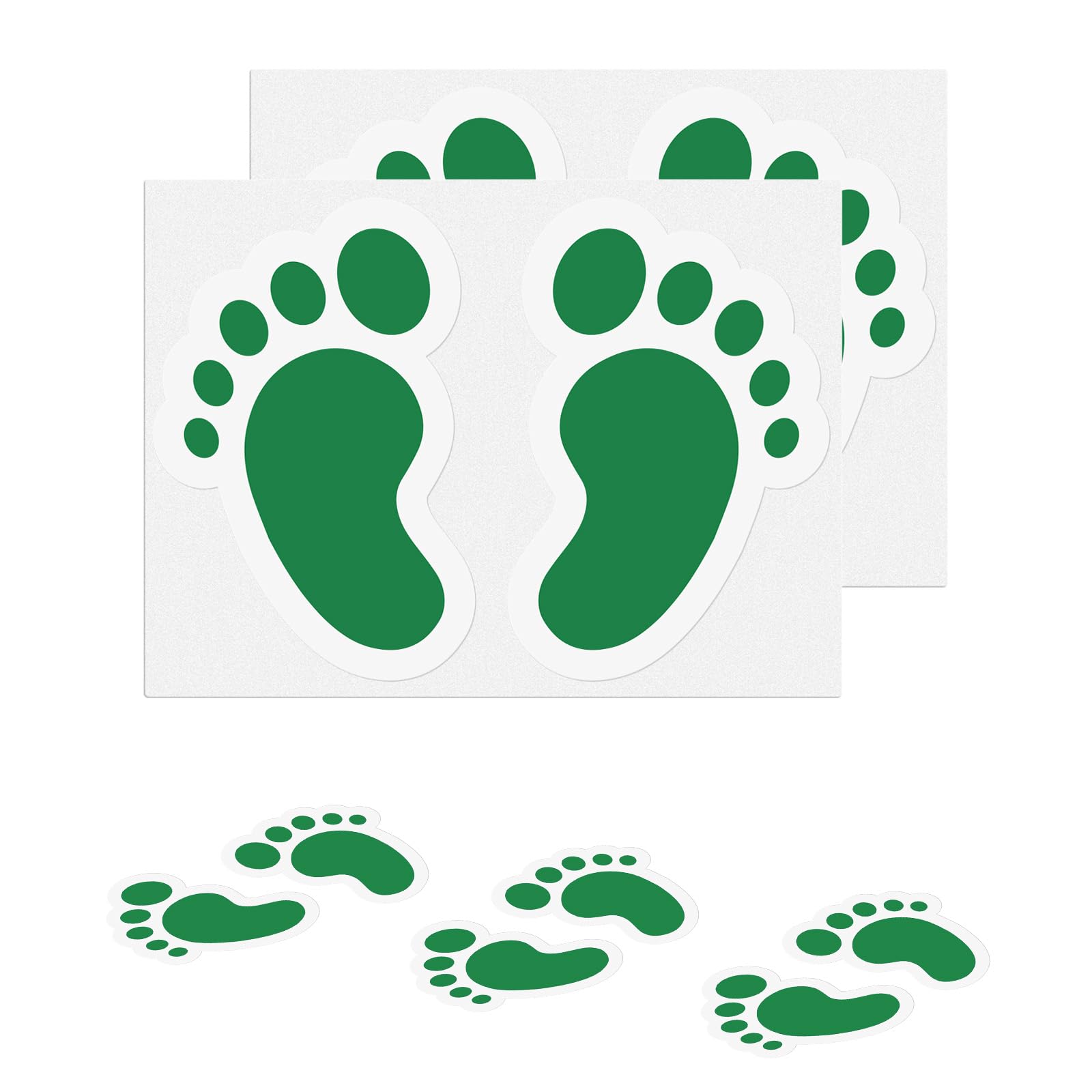 Stickers empreintes de pieds vertes pour marquage au sol vinyle imperméable enfant escalier mur