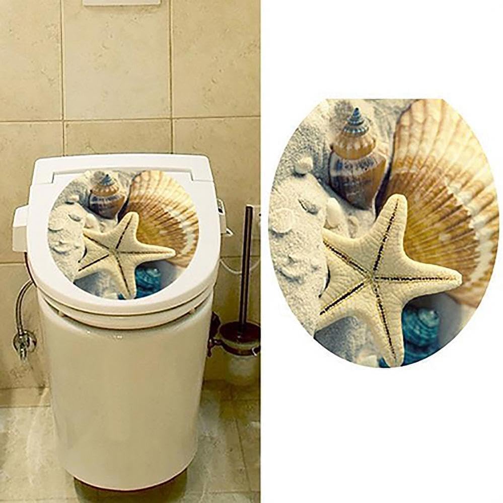 Wyjuan Blue Starfish Ocean Toilet Sticker,Removable Toilet Seat Sticker Ocean Forest Sky Fish Vinyl Decal Bathroom Decor A Comfortable And Environmentally Nice Processing Accessories Bathroom Accessories
