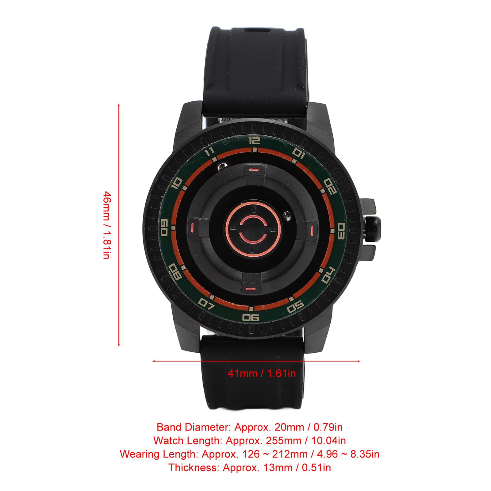 Brrnoo Orologio con Sospensione Magnetica, Orologio Unisex Cool per Coppia Orologio da Polso Unisex Cool Al Quarzo per Coppie con Guscio Nero Orologi per Lui e per Lei per Uomo e
