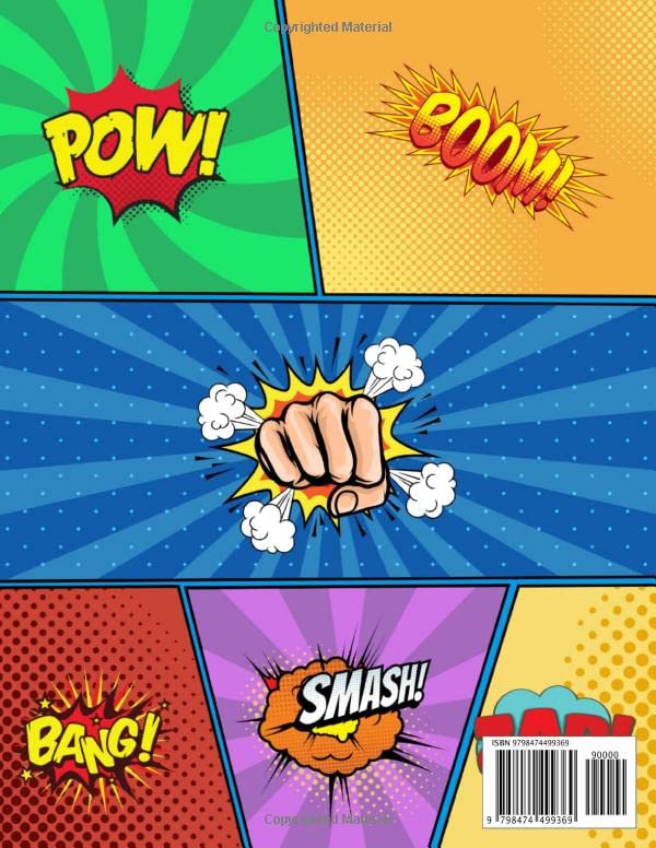 AWSOME BLANK COMIC BOOK.: LUXURIOUS GLOSSY 8.5X11 INCH BOOK COVER, FILLED WITH 120 UNIQUE BOXED BLANKS FOR THE CREATION OF DRAWING YOUR OWN COMIC BOOK, IDEAL FOR KIDS. image 3