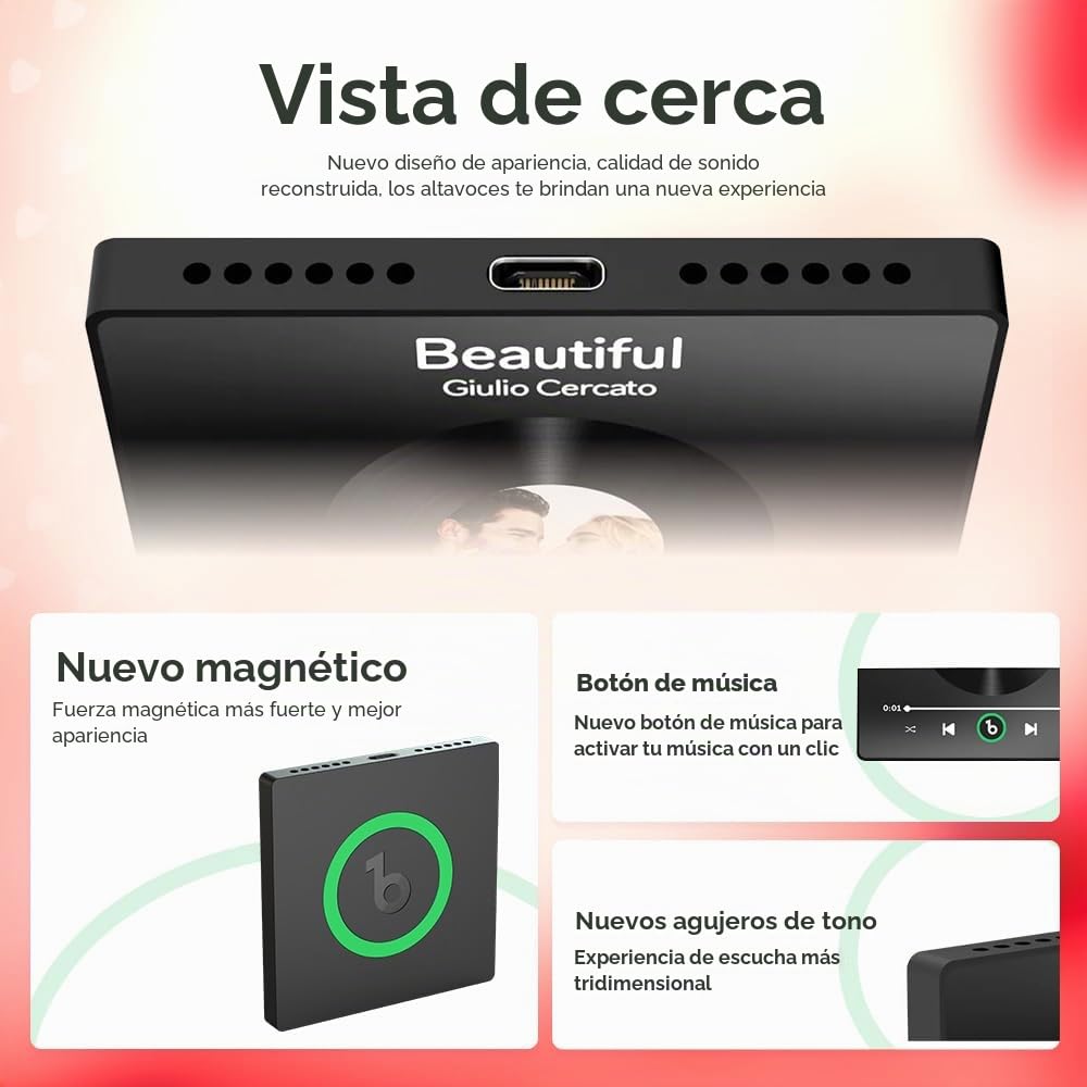 Imán de Refrigerador con Música Personalizado Reproductor de Música con Foto Portada Álbum Puede Reproducir Imán Personalizable para Nevera Parejas Decoración del Hogar Amantes de la Música