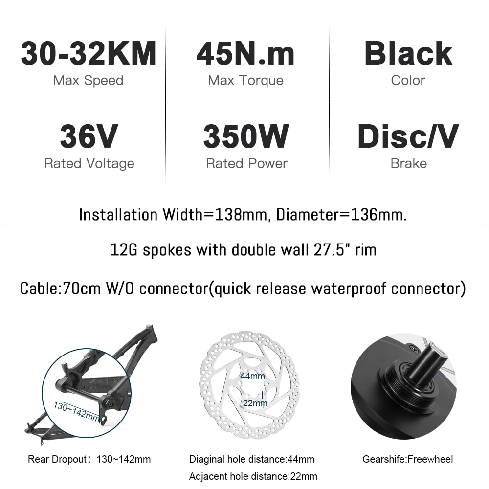 Kit Conversion Vélo Electrique, 48V 1000W 26 Roue aroc | Ubuy
