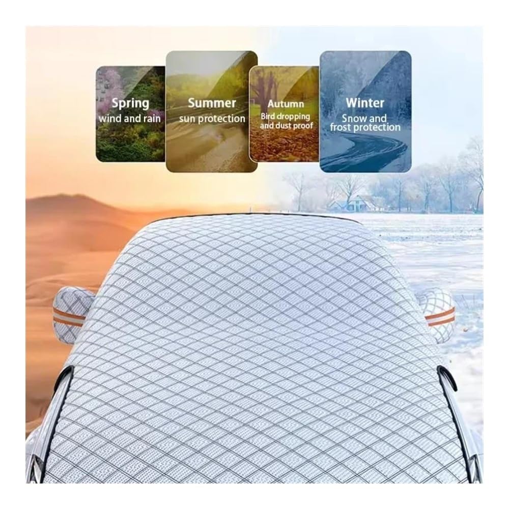 Copertura Invernale per Parabrezza Auto, antineve, Universale, per Esterni, per Auto, Protezione Neve, antigelo, con Cinghia Antivento, Copertura antigelo per Parabrezza Auto.