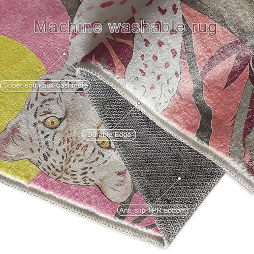 Tapete Decorativo Boho Animal Print Rosa 4x5 ft miniatura 4