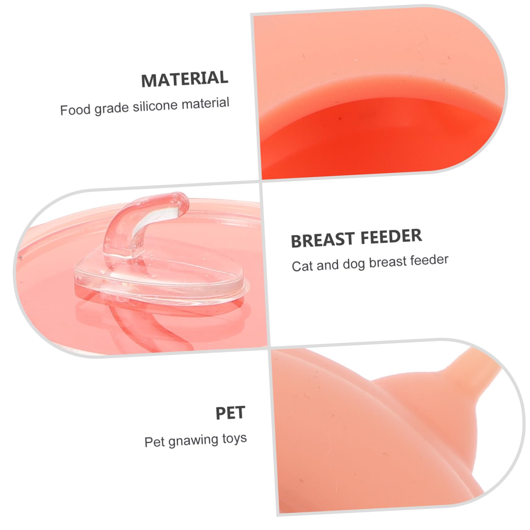 Angoily Biberon per Gattini in Silicone Rosa Facile da Pulire, Giocattolo per Addestramento Animali Domestici, Accessorio per Allattamento Cuccioli Appena Nati