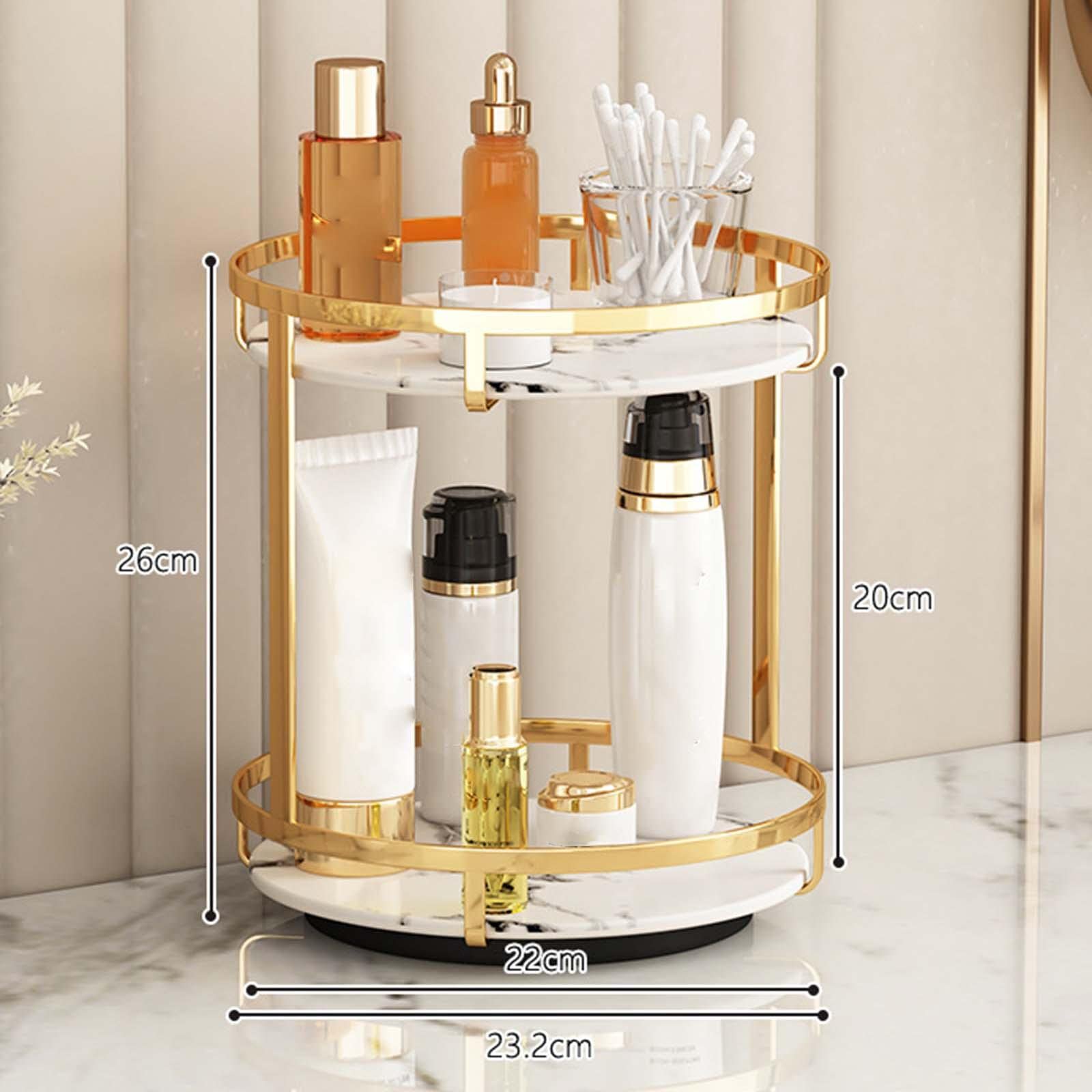 Makeup Organizer Kosmetikregal Make Up Halter Aufbewahrungsständer mit Herausnehmbarer Melaminharzplatte Und Kohlenstoffstahl für Badezimmer