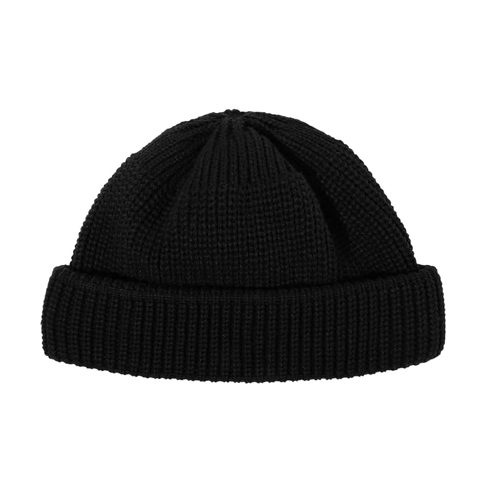 帽子 everyone cotton rib beanie (BLACK) 100% Cotton Beanie Hat – Modern, Stylish & Comfortable for