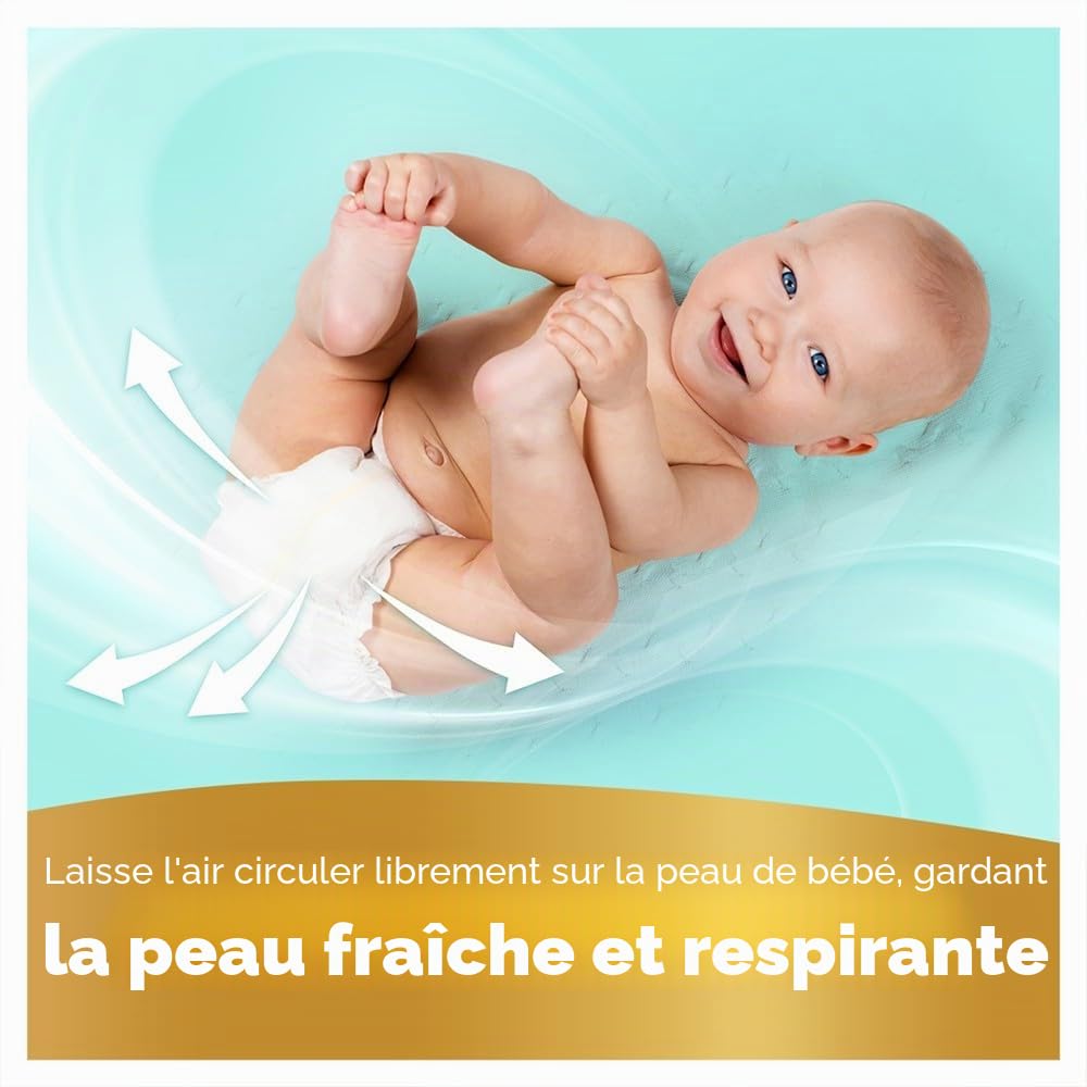 Pampers Premium Care, Taille 0, 30 couches, 3 kg, meilleur confort et protection des peaux sensibles de Pampers