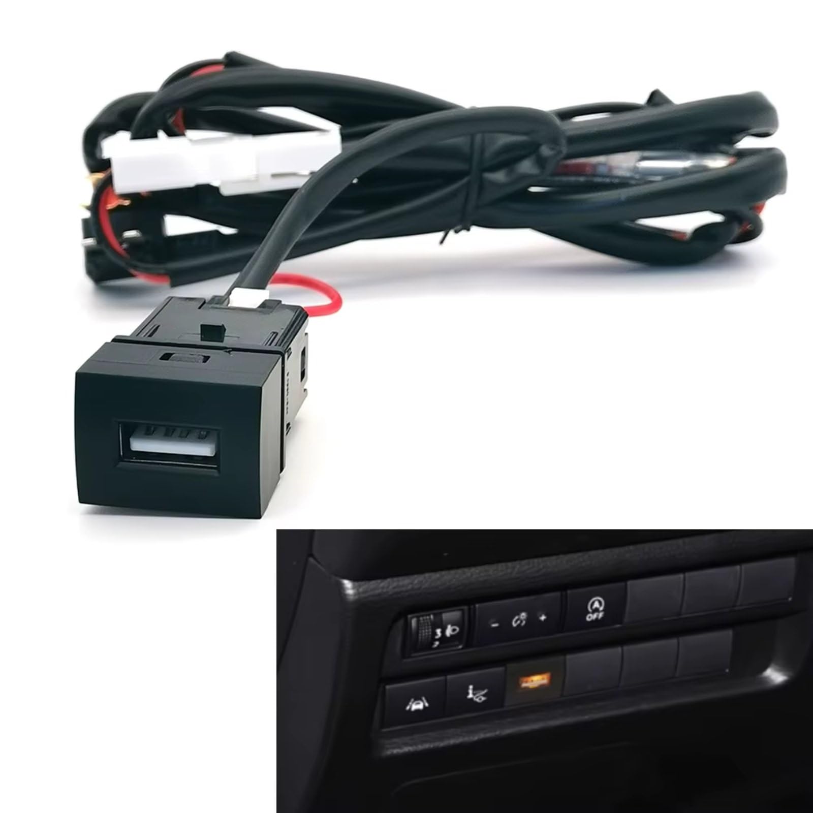 Konsole USB-Buchse Kompatibel Mit Mitsubishi Für Outlander 2023 12 V 24 V Auto-Einzeltelefon-Ladeschnittstelle Buchsenadapter USB-Ladeanschluss