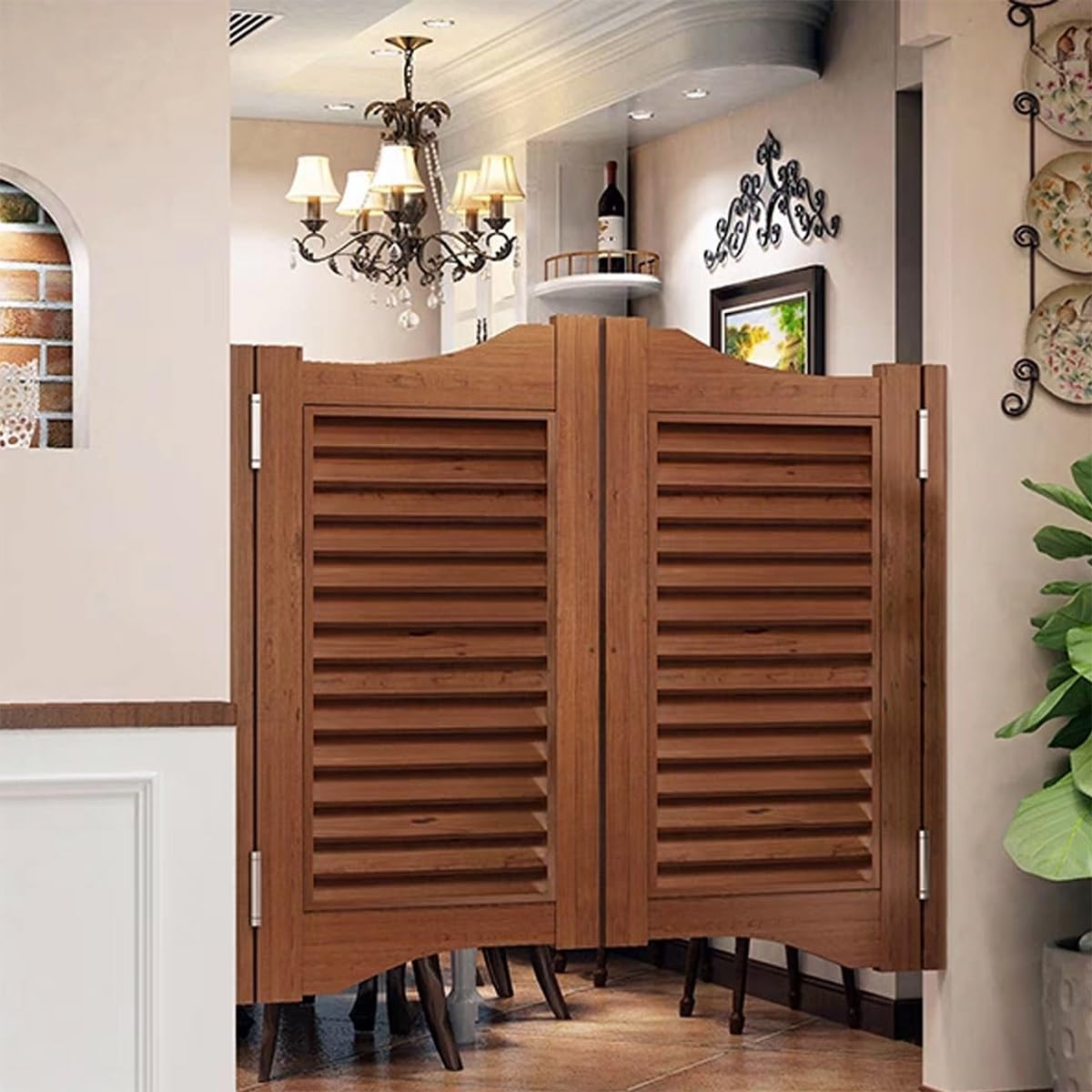 Caffè Bar Porta Saloon in Legno, Porta Battente Interno 60cm 80cm 90cm 120cm Porte Oscillanti per Cucina Chiusura Automatica per Scale Da Negozio Bar