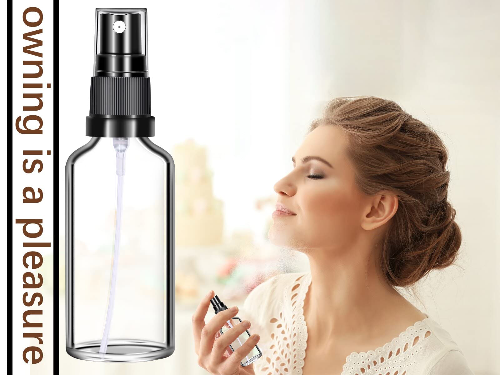 Szklana butelka z rozpylaczem, 2 szt., 50 ml, przezroczysta butelka z rozpylaczem do perfum, kosmetyków, płynów do pielęgnacji ciała, olejów