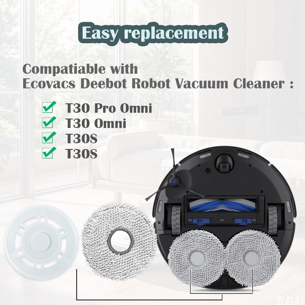 Lot De 4 Supports De Serpillère Pour Robot Aspirateur ECOVACS T30 PRO / Yeedi M12 Pro