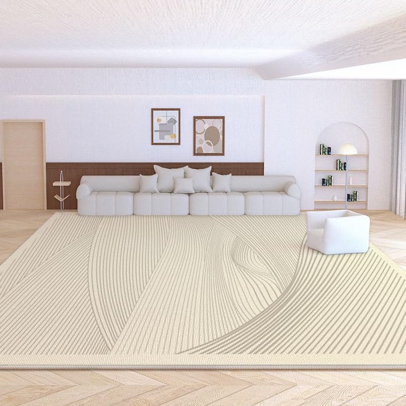 Tapis de sol lavable 200 x 250 cm au design moderne pour salon