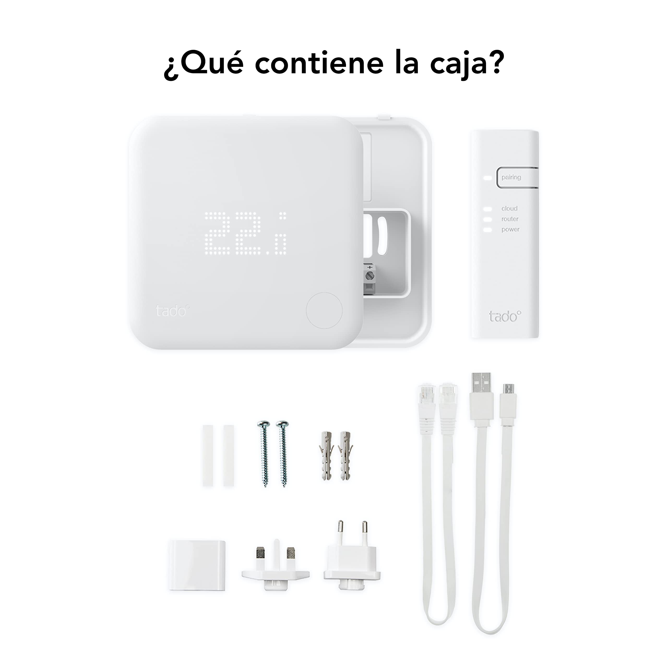 tado° Termostato Inteligente Cableado – Kit de Inicio V3+, Control inteligente de calefacción, fácil instalación, diseñado en Alemania, compatible con Amazon Alexa, Siri y Asistente de Google