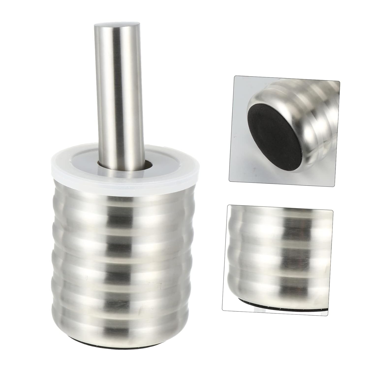 KICHOUSE 1set Stainless Steel Garlic Masher Food-Grade Garlic Crusher for Home Use and Easy to Clean