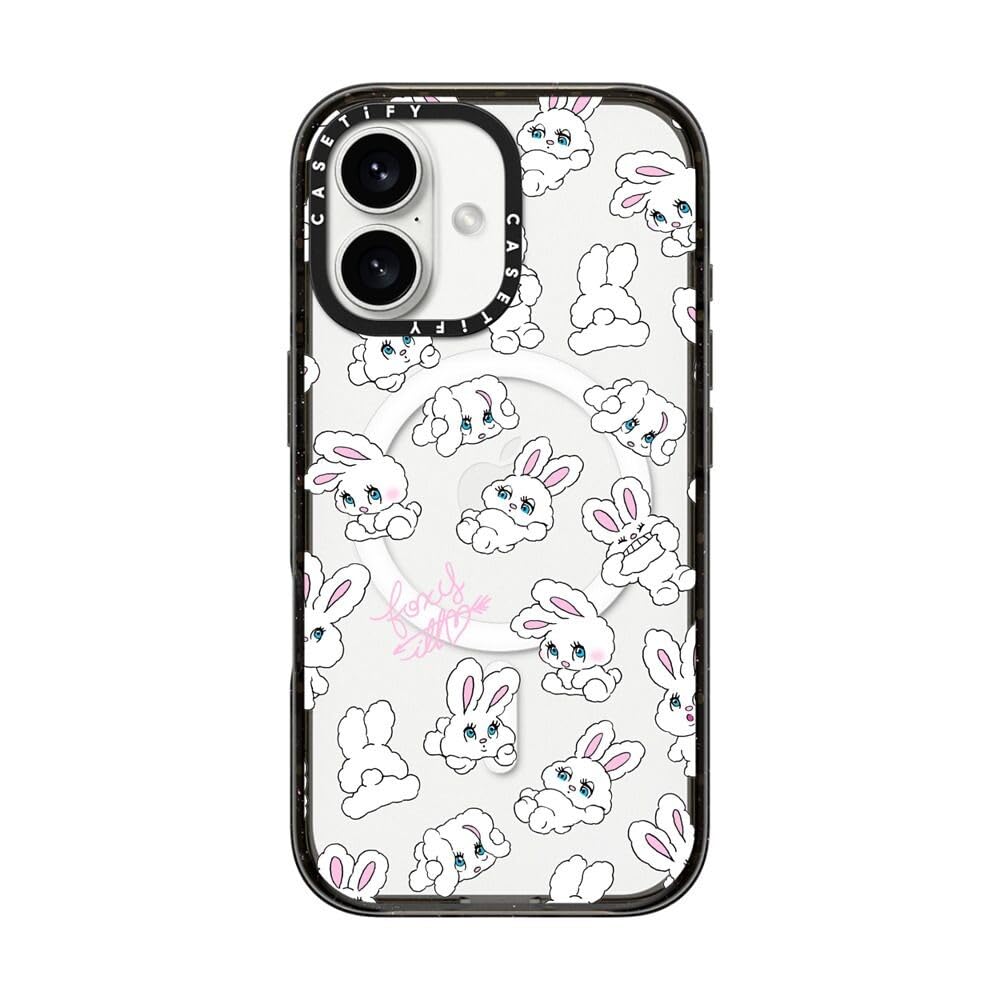 CASETiFY インパクト iPhone 16 ケース [MagSafe対応/薄型 軽量/耐衝撃] - Bunnies - ブラック