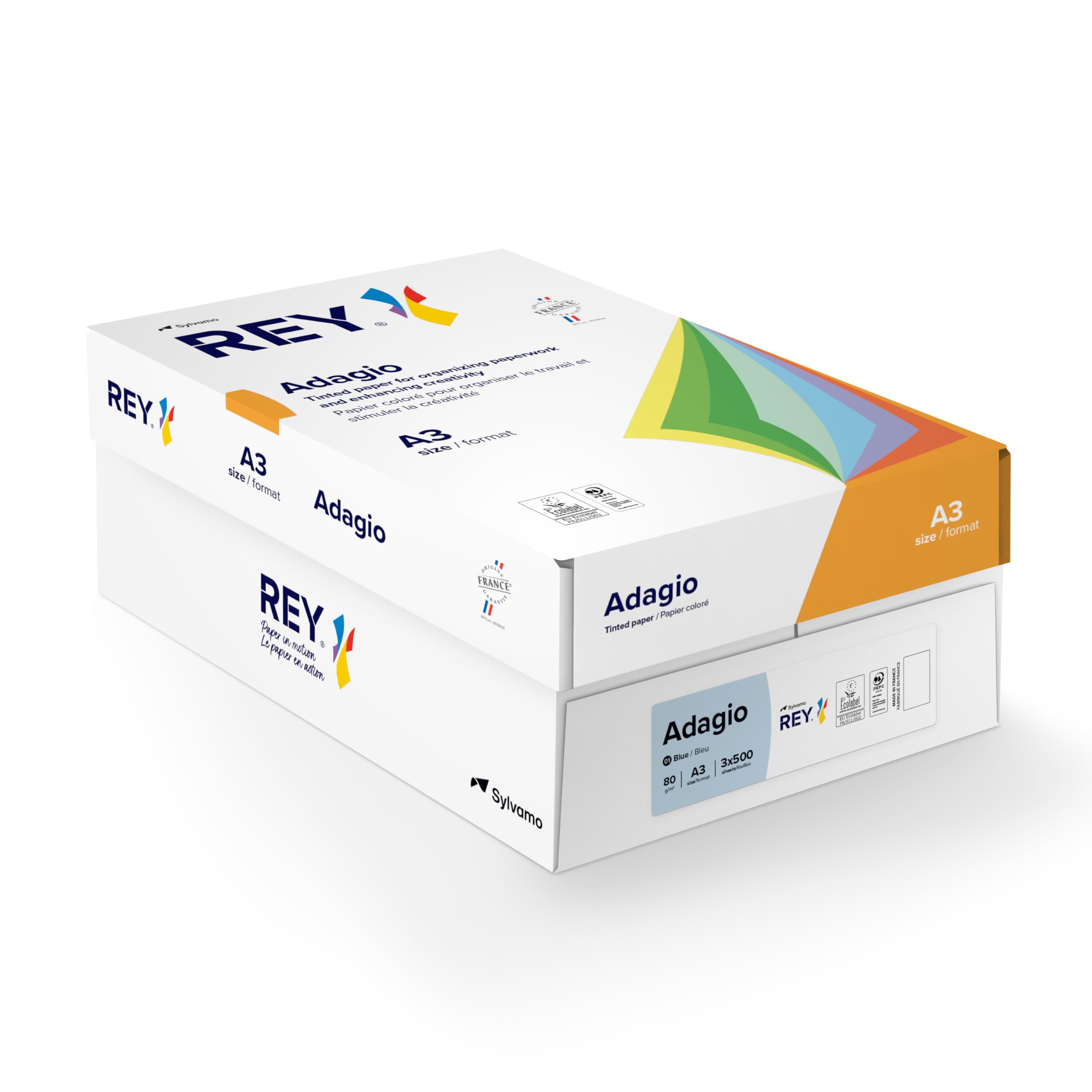 Papier reprograficzny do drukarek laserowych i atramentowych, PEFC, A3, 80 g, niebieski