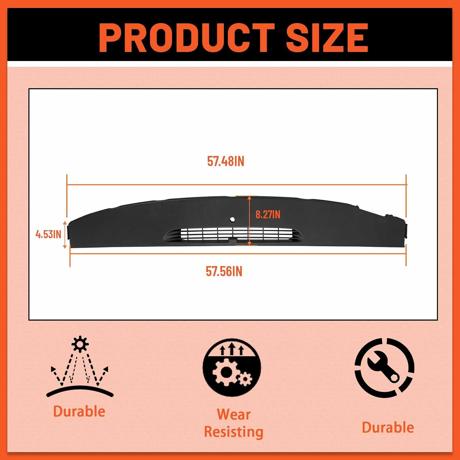 ECOTRIC Dashboard Panel Compatible with 2007-2013 Chevy Silverado/Suburban/Tahoe, GMC Sierra/Yukon/Avalanche, Cadillac Escalade Dashboard Cover Replacement Replace for 23224733 Black