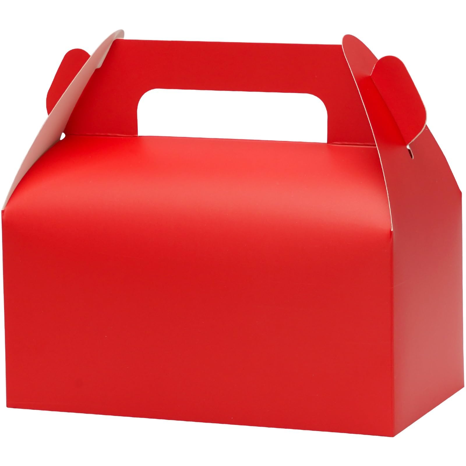 UnicoPak 30 Pack Red Party Favor Bag Boxes, Gable Gift Boxes for Treats Goodies Candies Cookies, Ideal for Red Party Favors, Theme Birthday Party,