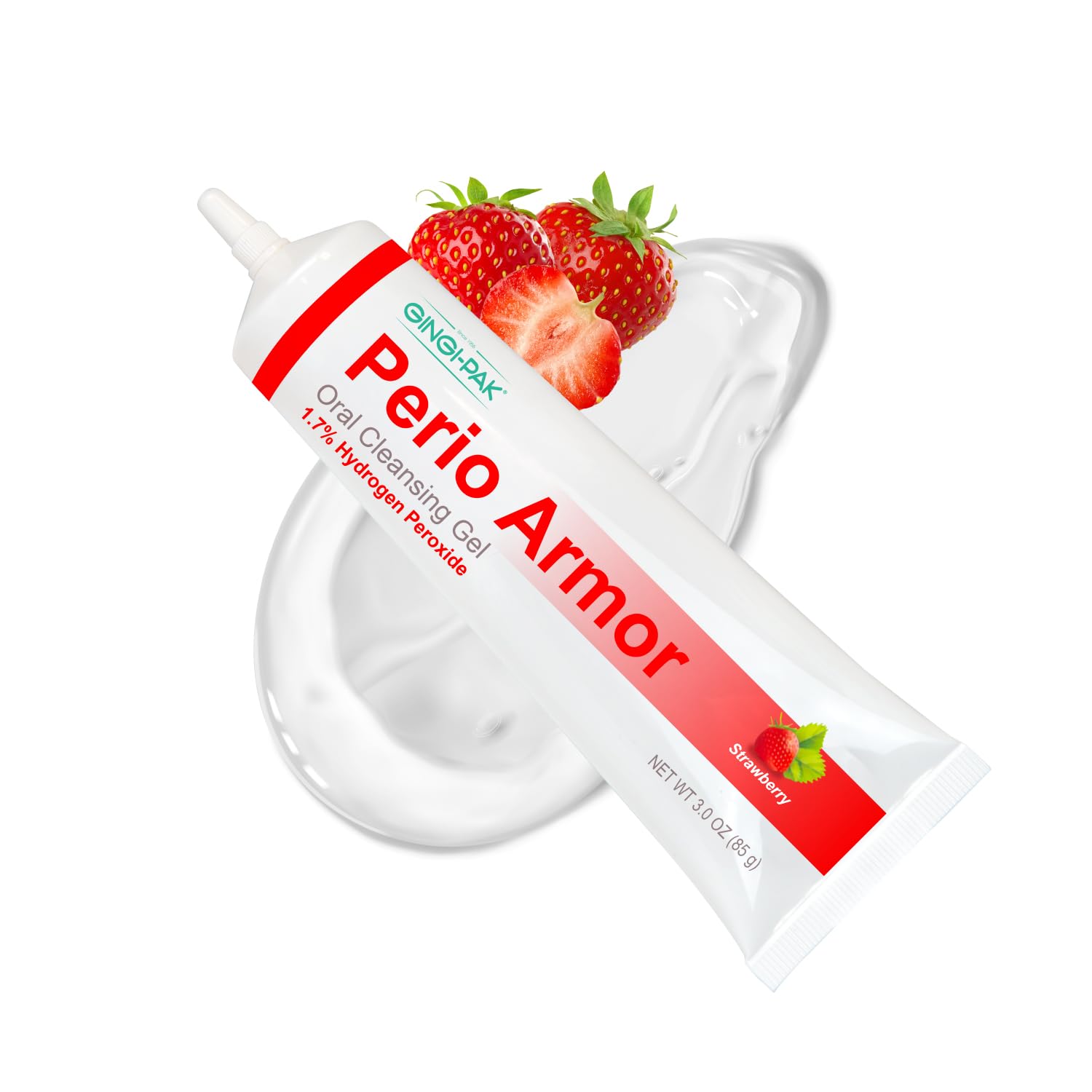 GINGI-PAK Perio Armor 1.7% HP Oral Cleansing Gel for Healthy Gums and A White Smile - Boost Whitening & Freshness with This Non-Invasive Treatment, 3 oz, Bubblegum