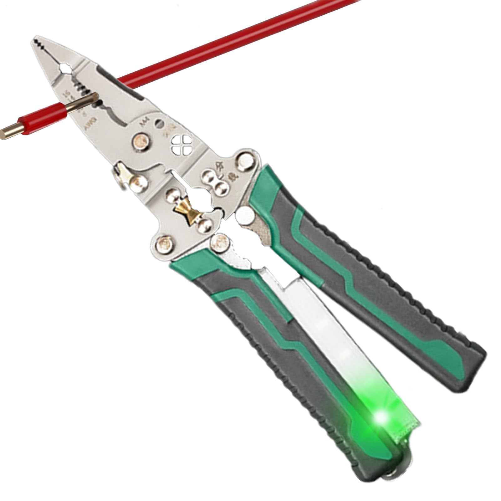 Pinza spelafili, tronchese e crimpatrice per terminali con Impugnatura ergonomica per elettricisti, Manutenzione Industriale e bricolage.