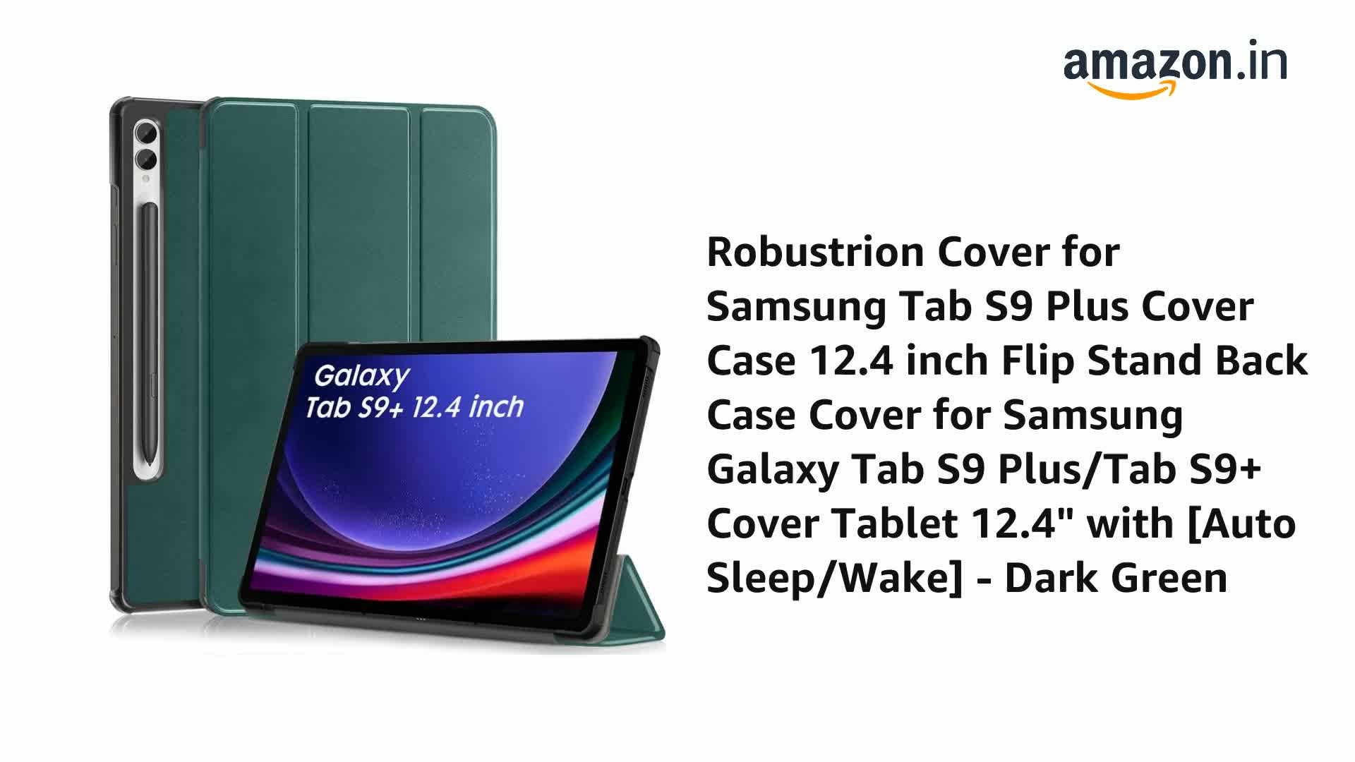 Robustrion Cover for Samsung Tab S9 Plus Cover Case 12.4 inch Flip
