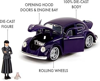 Amazon.com: Jada Toys Wednesday Volkswagen Beetle with Figure 1:24