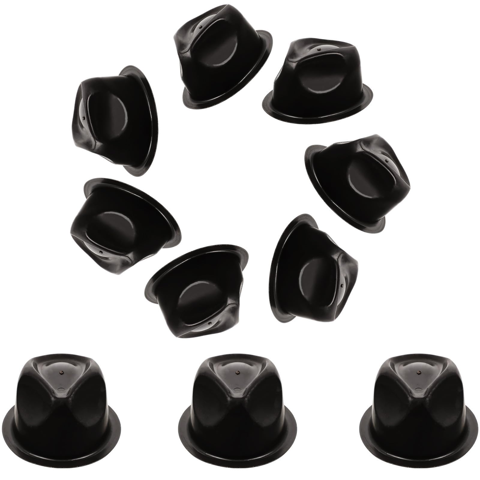 Présentoir à Chapeaux en PVC Noir : Lot de 10 Supports Ronds et Compacts pour Maison
