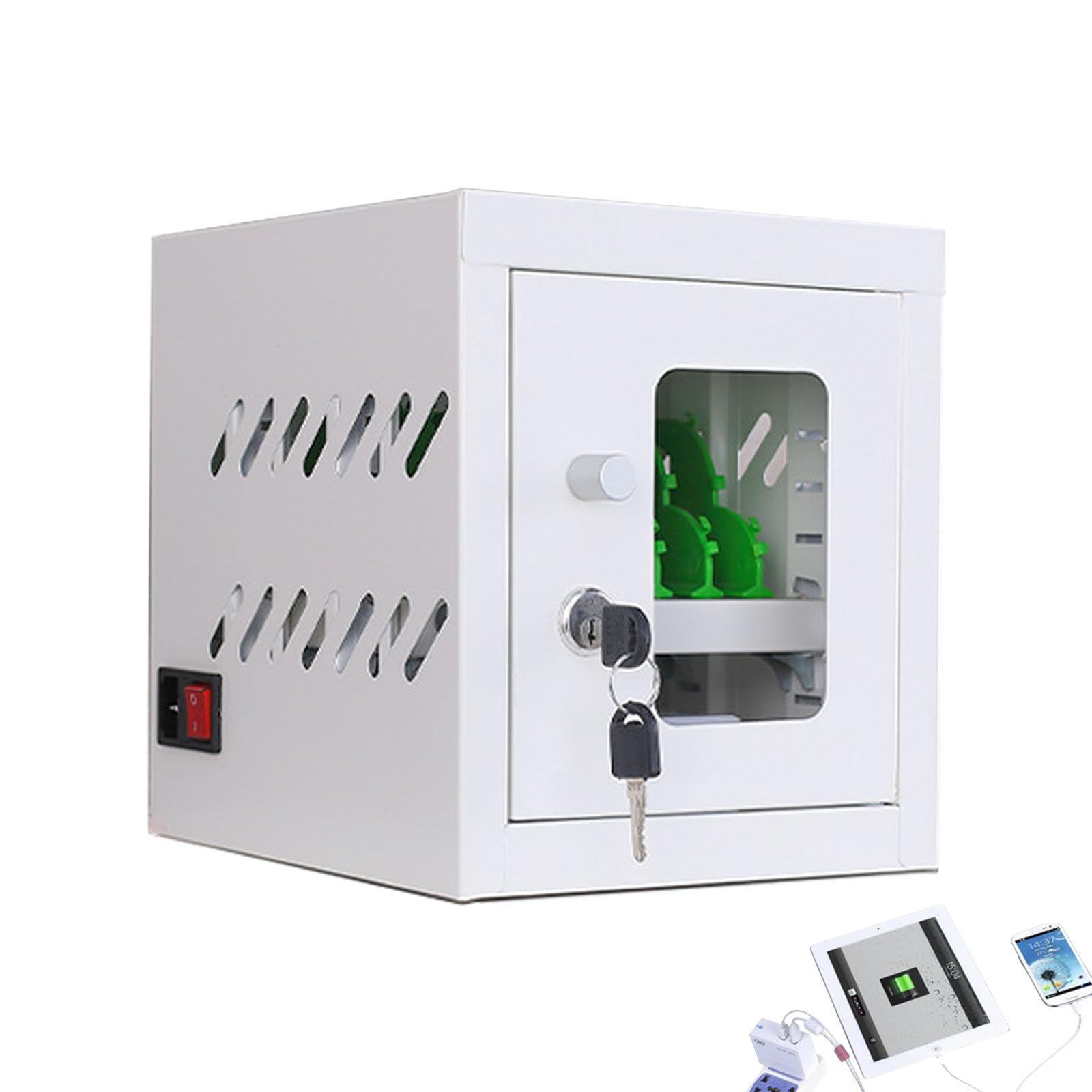 Mobile Phone Charging Cabinet, 6-60 Slot Device Mobile Charging Station Lockers for Schools, Factory, Offices - Cell Phone Charging Stations,6 Slots
