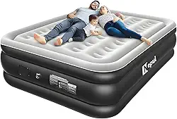Colchão de Ar Queen Size Premium, Inflável Portátil com Bomba de Lítio Embutida, Cama de Ar para Camping e Casa (Casal)