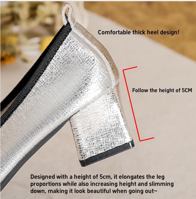 Women’s Square Head Pumps, Chunky Block Heels Pumps,2 Inches Classic Office Daily Dress Shoes2