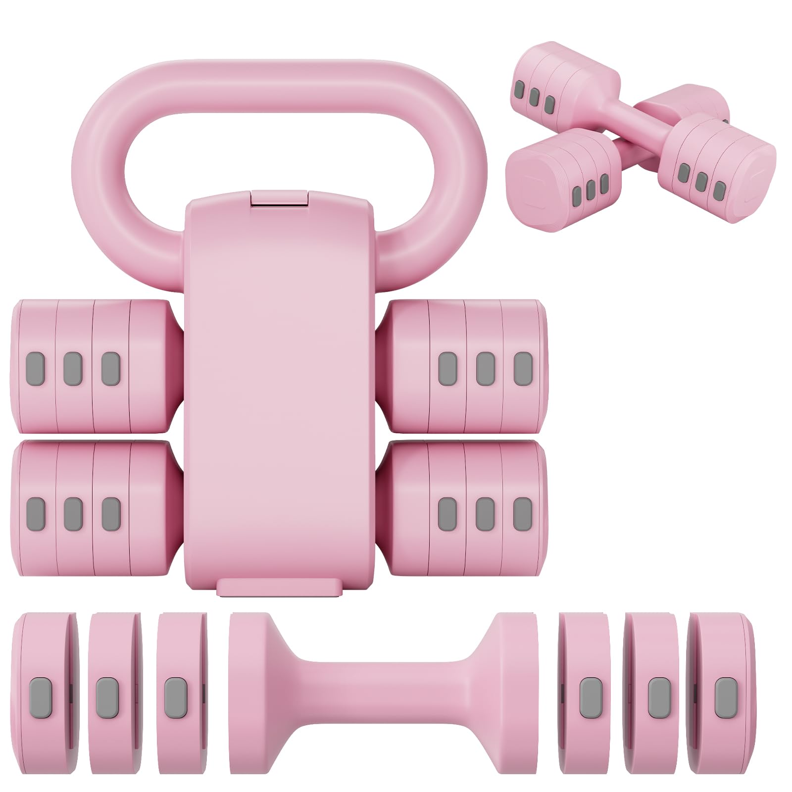 Verstellbare Hanteln Frauen Set, 1-5kg Kurzhanteln 2er Set, 4-in-1 Dumbbell Set für Frauen und Männer, Gewichte Hantel für Home Gym, Krafttraining Zuhause