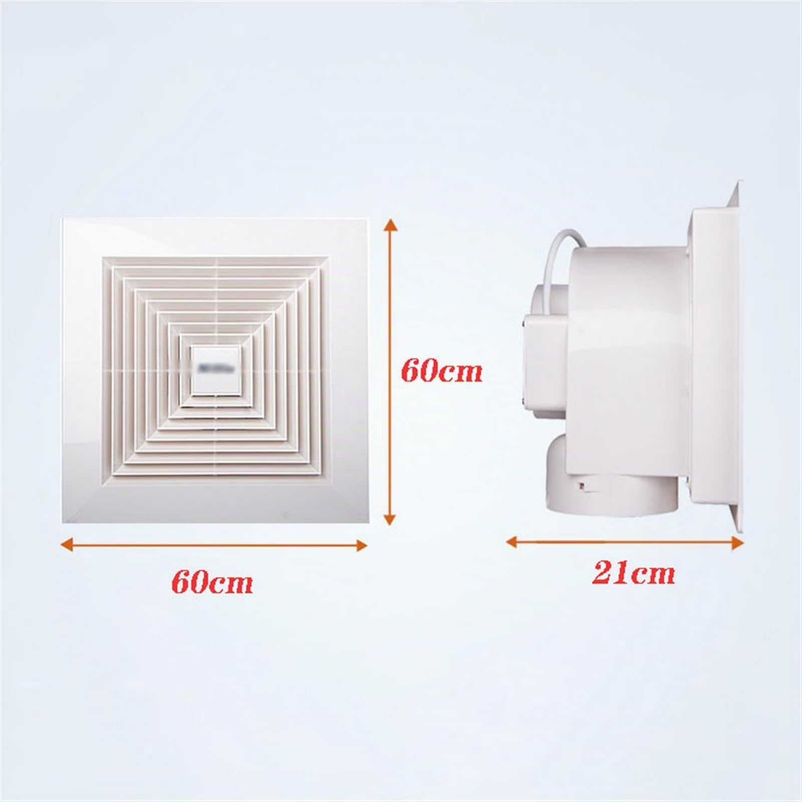 Extractor de baño Extractor de Aire de 60x60cm, Ventilador de Escape silencioso Potente montado en el Techo, Ventilador de ventilación Comercial for Oficina, antireflujo Extractor de Cocina