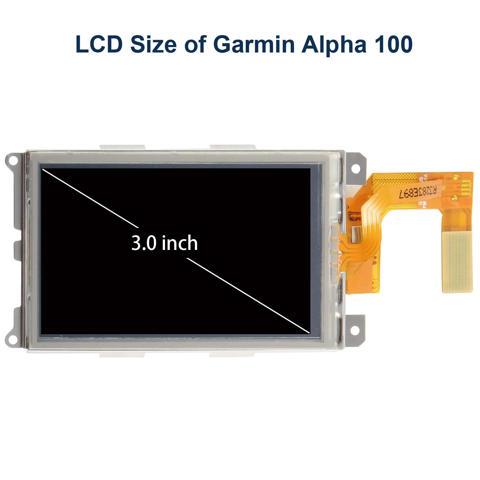 AGCUT Ersatzbildschirm für Garmin Alpha 100/100F LCD Display, mit Rahmen