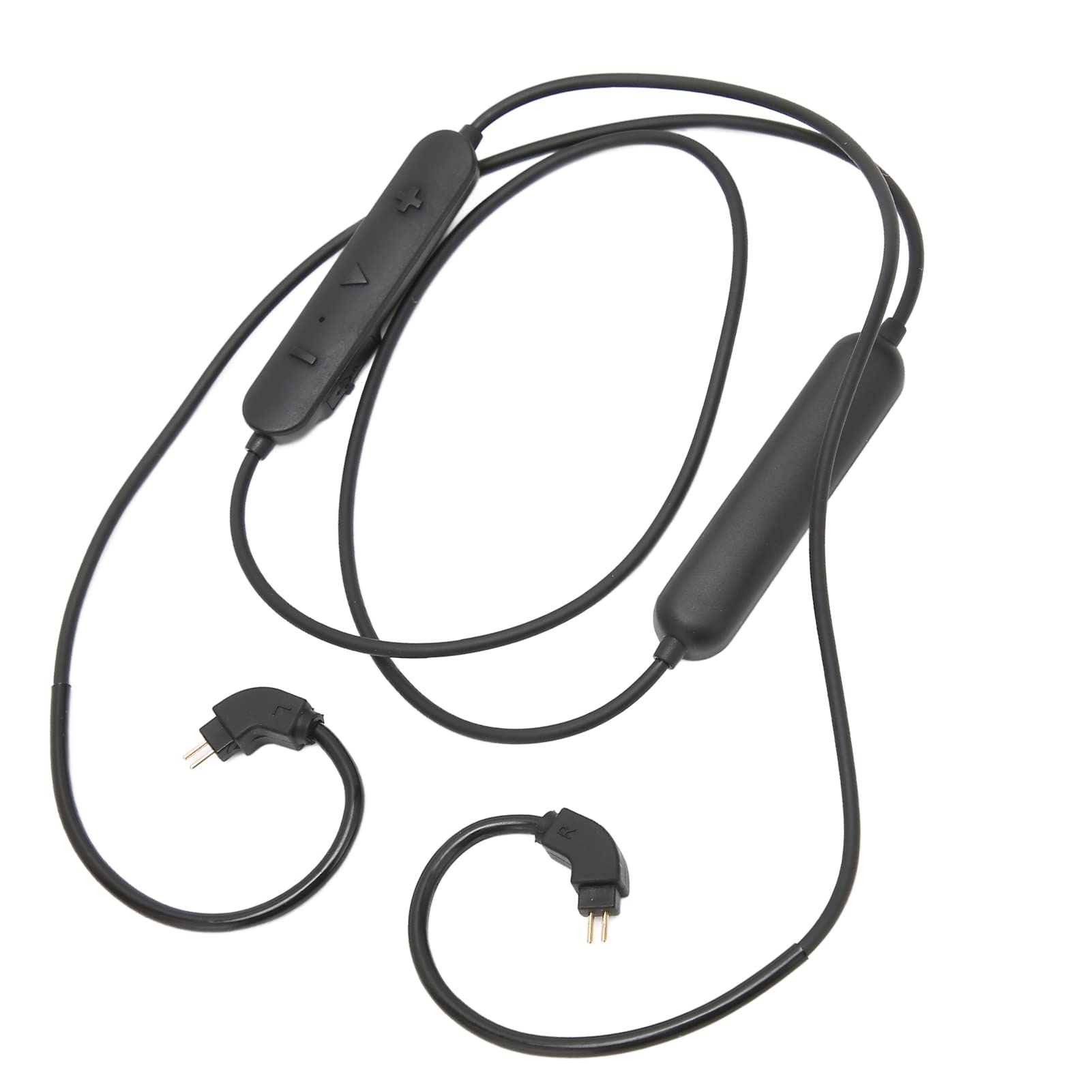 Headphones Bluetooth Adapter Cable, 2 Pin Rechargeable Replacement in Ear Earbuds Cable Adapter Cord with Mic and Volume Control