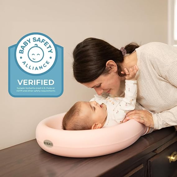 Keekaroo Peanut Changer Baby Pink The Original Made in USA Easy-to-Clean Changing pad and The only Shell Over Foam, Fully impermeable to Fluid - Limited Edition Color