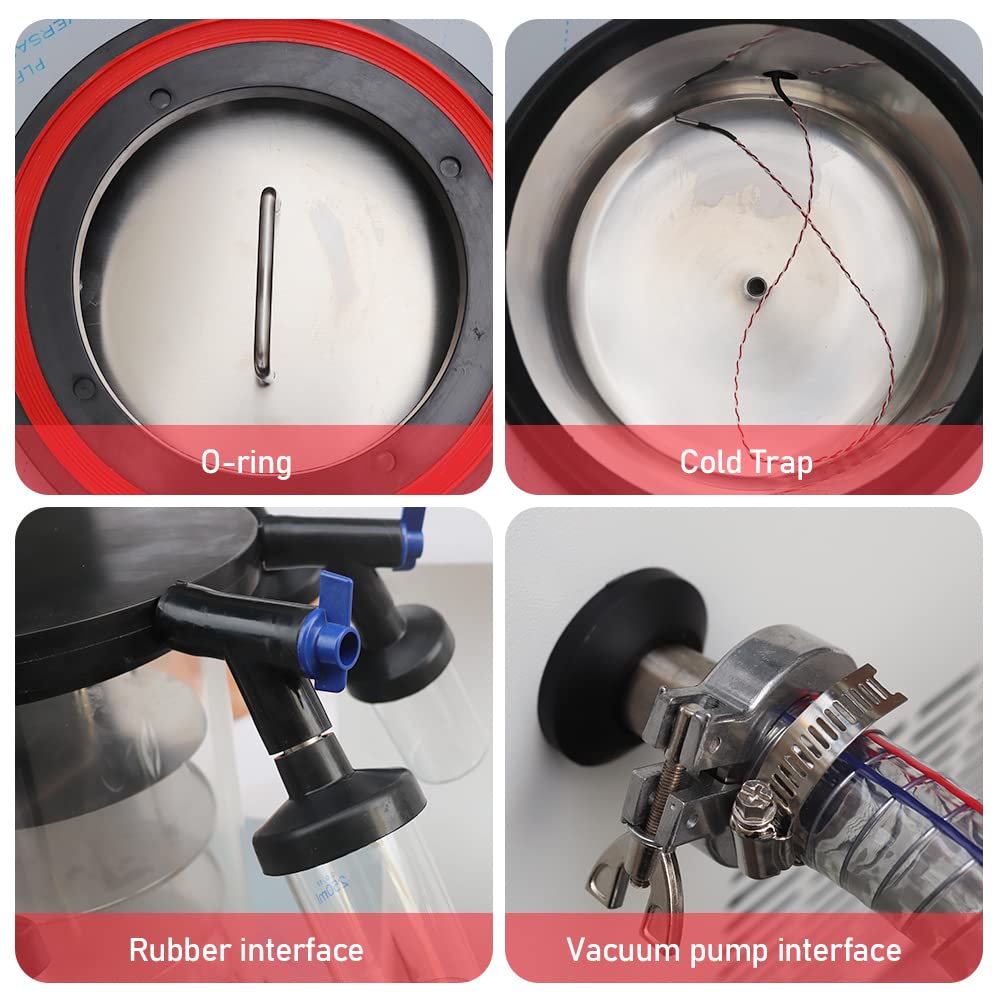 HNZXIB 0.092㎡ Vacuum Freeze Dryer -60℃ Top-Down stoppering&Muti-manifolds Type Freeze Dryer with 2XZ-2 Rotary Vane Vacuum Pump,110V