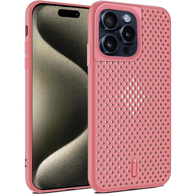 amazon basics Basic Case for Apple iPhone 15 Pro Max (Silicone_Pink)