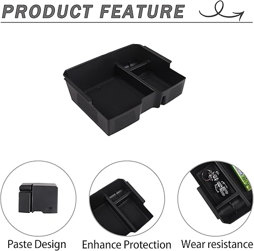 Miniatura 5 de Lcojicep Bandeja de almacenamiento de control central compatible con Ford Ranger/Everest 2023, bandeja organizadora de consola central, caja de
