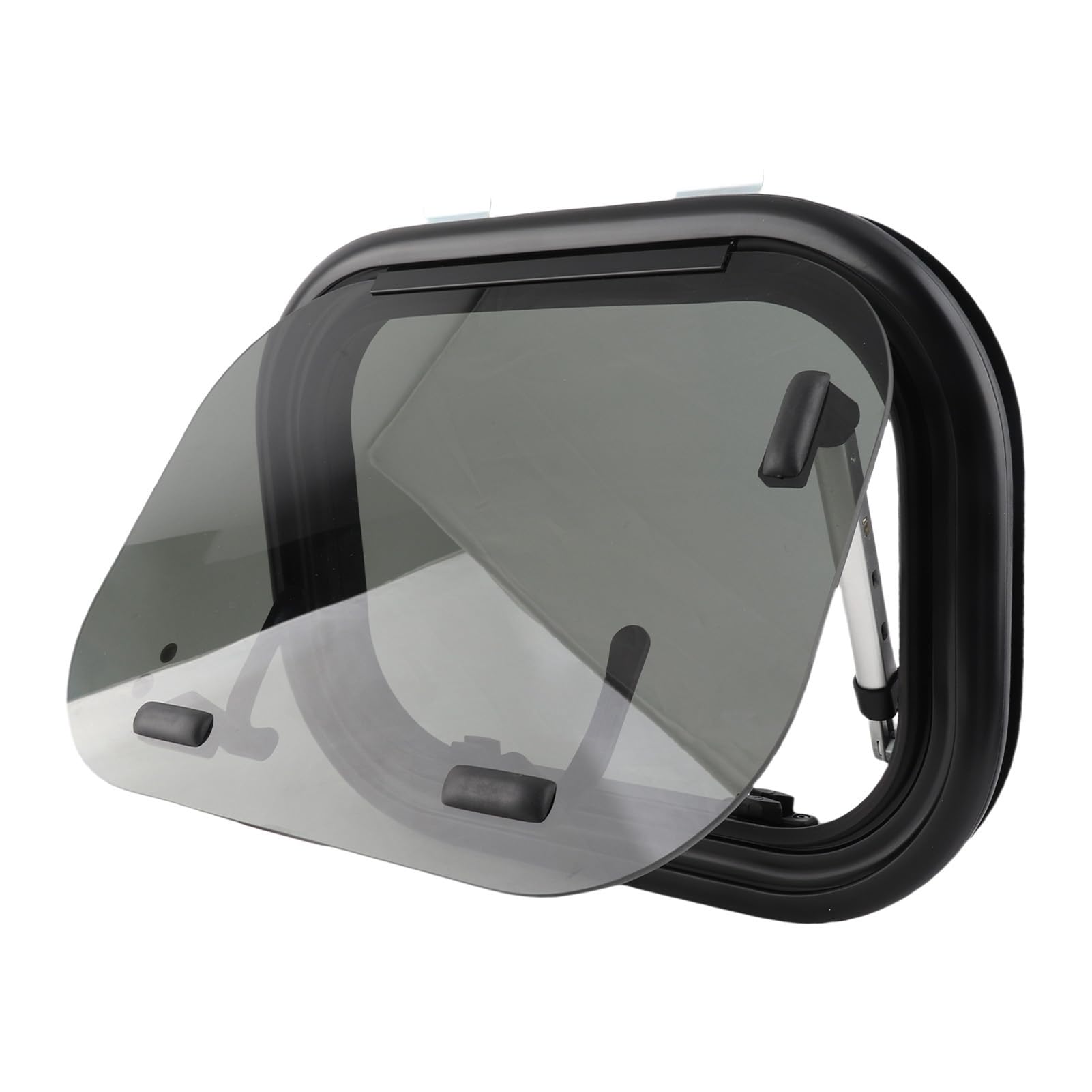 Ventana Desplegable para RV de 30 X 22, 16 X 12 Pulgadas, con Vidrio Templado y Protección, Ventana Abatible con Cortina Solar de Malla para Caravanas, Autocaravanas y Remolques