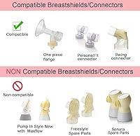 Vista 3 de 4 tubos de repuesto y repuesto compatibles con el extractor de leche avanzado Medela Older in Style, sin BPA (4 piezas)