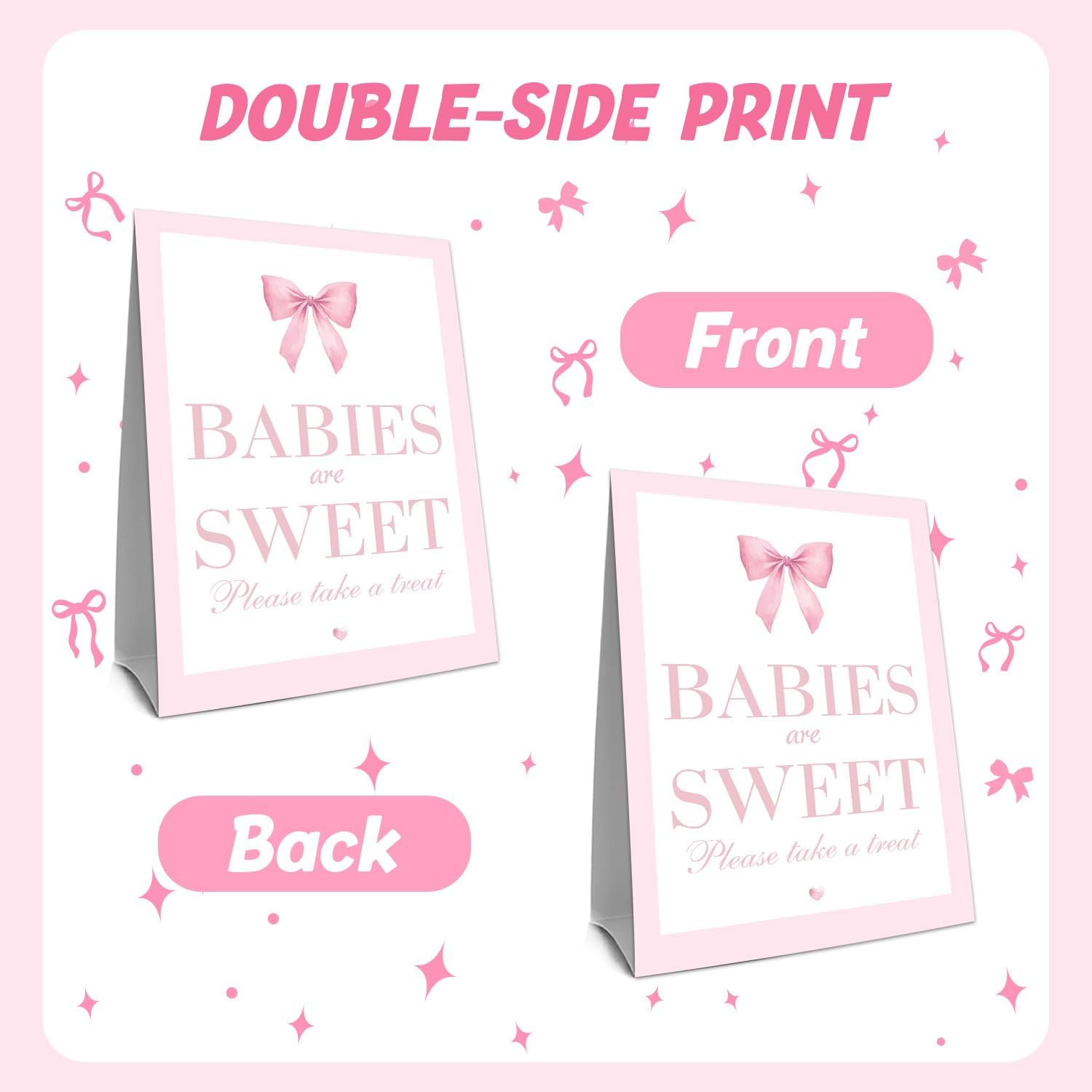 Pink Bow Baby Shower Decorations, Baby Shower Games, Pink Bow Enioy Gift and Gift Cards for Kids' Party, Birthday Party Decorations Bow Games Activity Party for Girl
